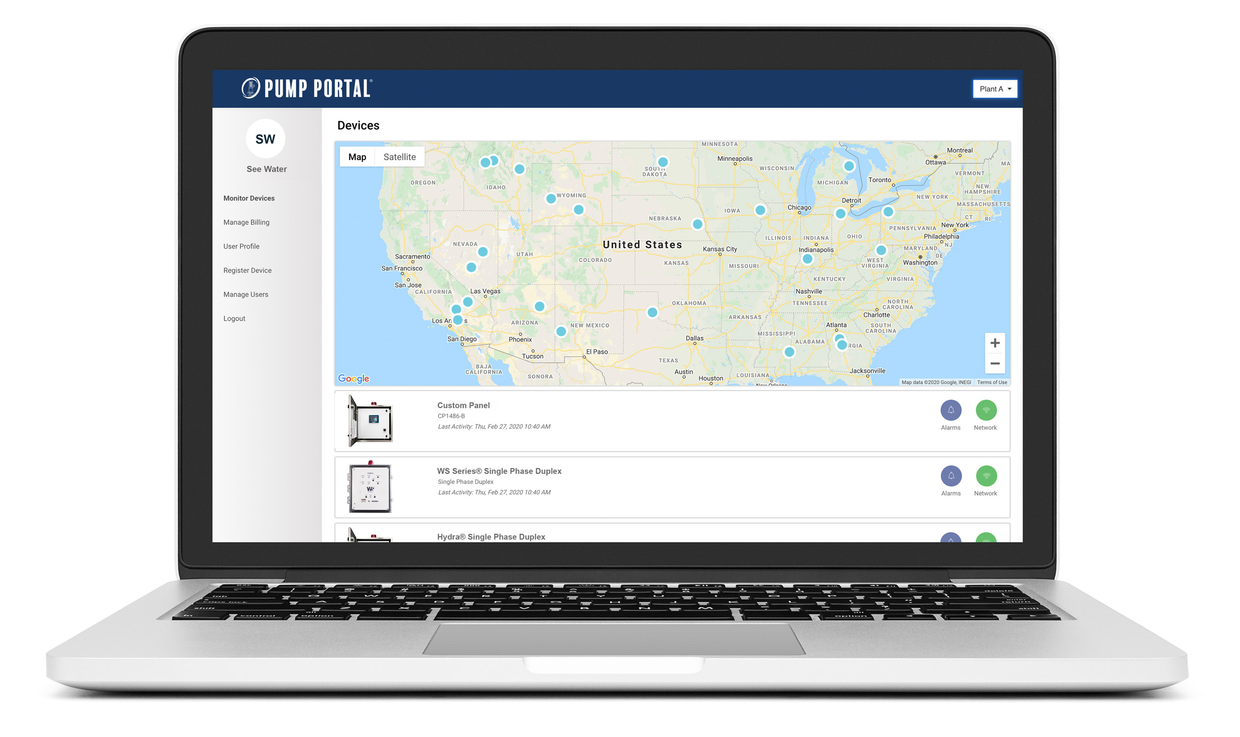 Pump Portal(R) User Interface - Pump Station Overview